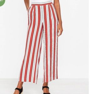 SzM NWT Loft Wide Leg Crop Pants in Stripe Whisper White